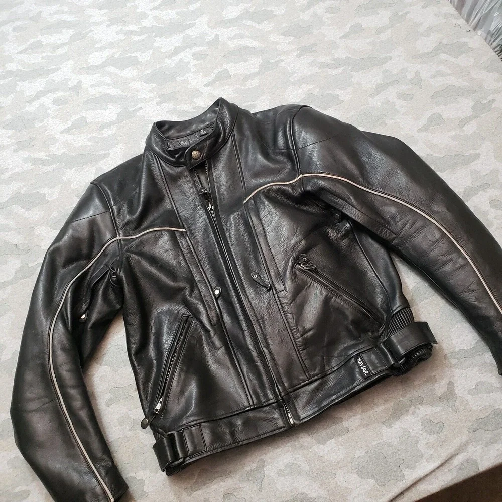 Xpert Performance Gear Jacket Mens Small Black Leather Full‎ Zip